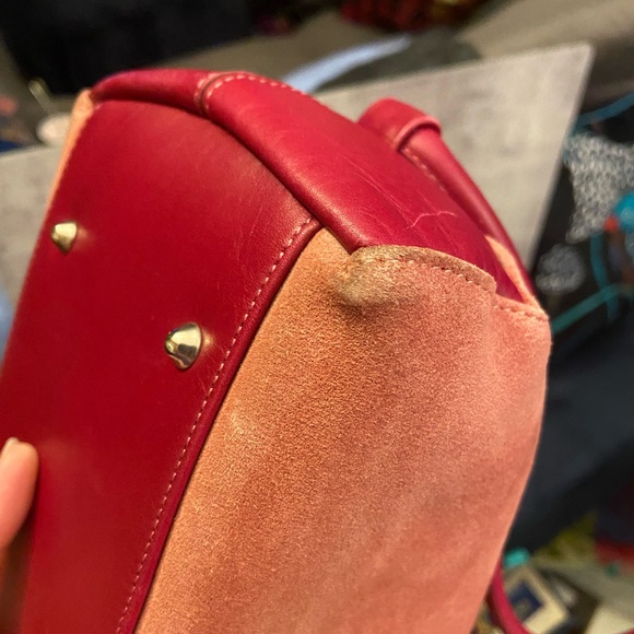 Stunning Vintage Philosophy By Alberta Ferretti Pink Leather & Suede Handbag - Picture 9 of 11